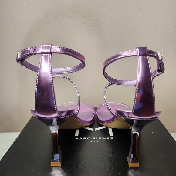 NEW Marc Fisher Dalida Purple Square Toe Sandal Heel Stiletto Size 7 - Picture 8 of 11